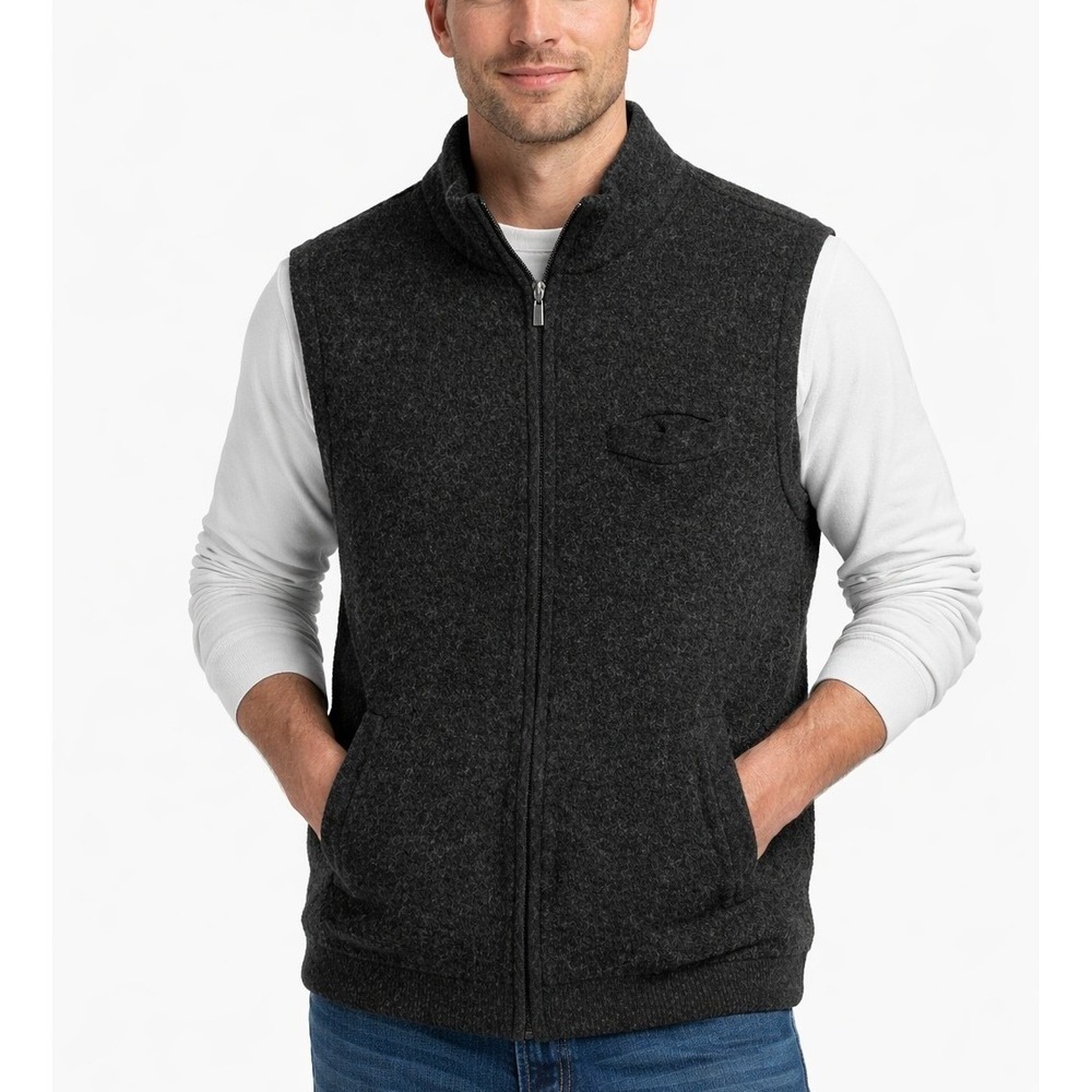 Novica‎ Mens Baby Alpaca Wool Full Zip Sweater Vest Charcoal Grey Peru Large